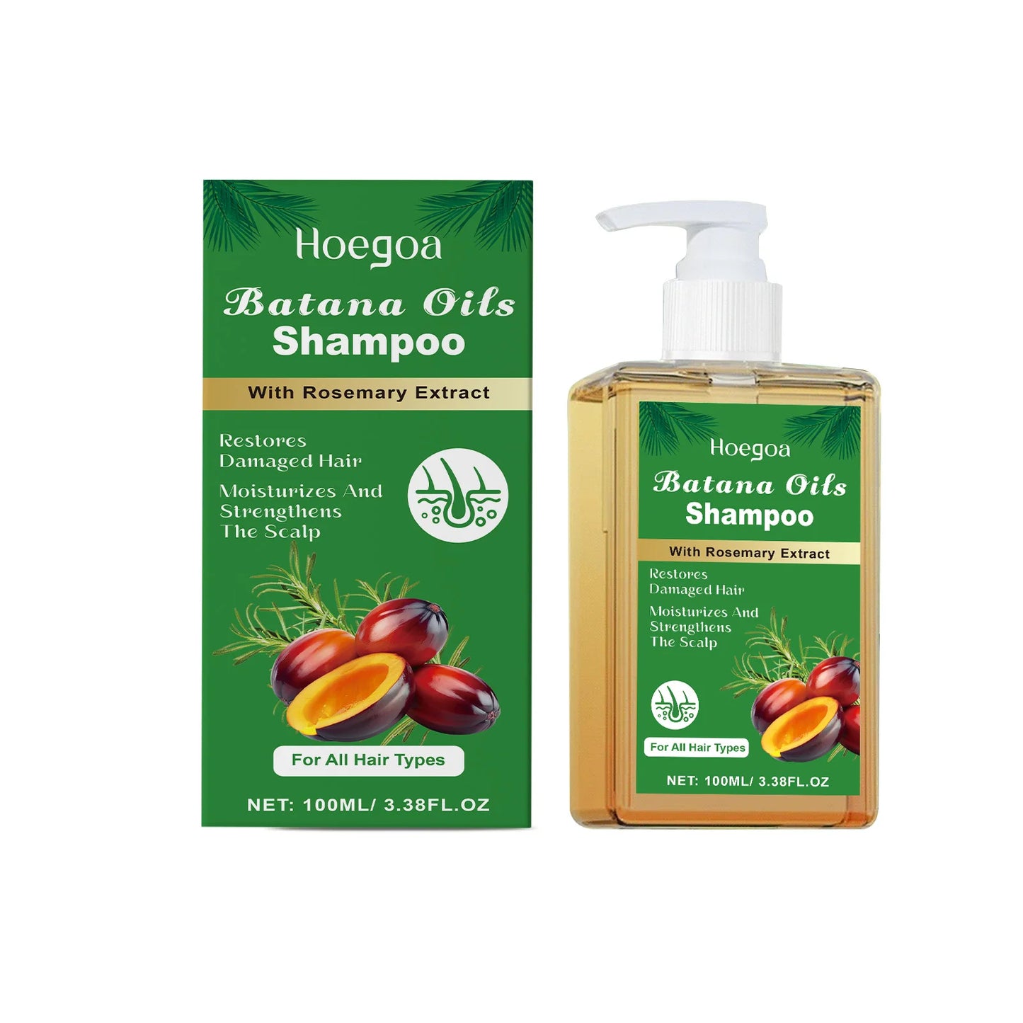 100/300ml Batana Oil & Rosemary Shampoo Deep Nourishing Scalp Remove Dandruff Strengthens Hair for Shiny Shampoo Hair Care