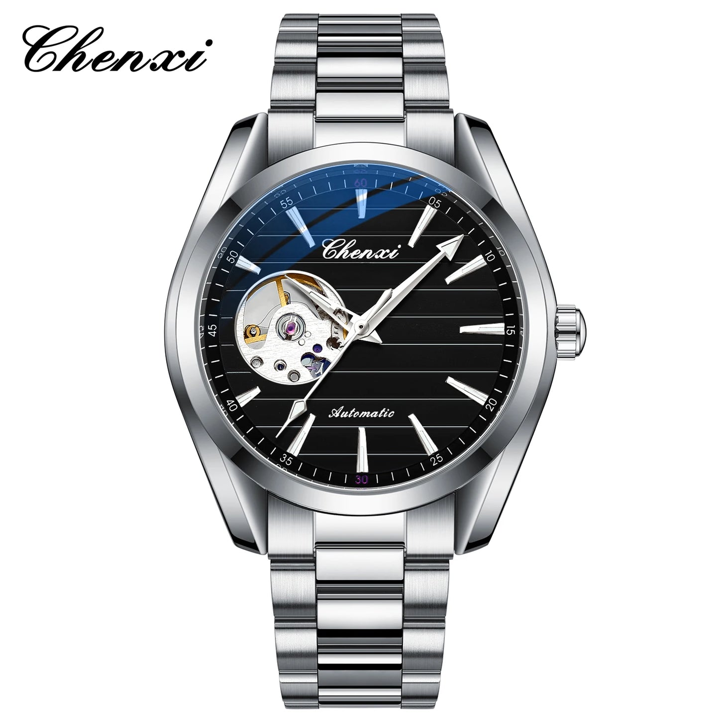Luxury Fashion Mechanical Automatic Wristwatches For Men High Quality Stainless Steel Waterproof Luminous Mens Watch