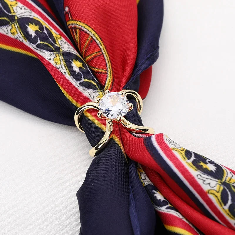 Accessories Gifts Concise Fashion X Shape Metal Brooches for Women Simple Cross Crystal Scarf Clip Bow Buckle Holder Shawls