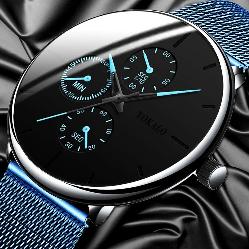 2025 Mens Luxury Watches for Men Business Casual Ultra Thin Clock Male Stainless Steel Mesh Belt Quartz Watch relogio masculino