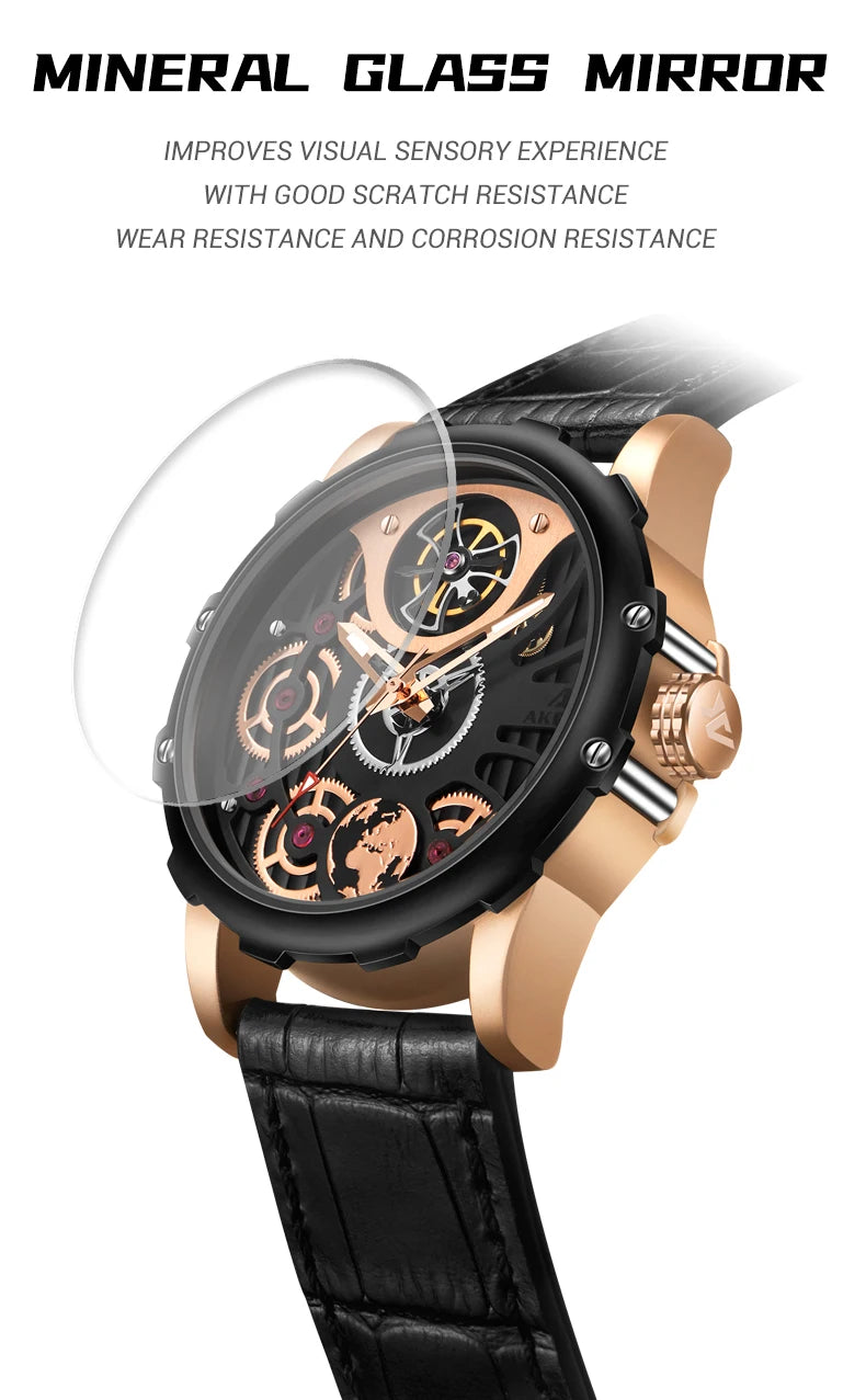 A high-end men's watch with cool retro and trendy style quartz watch