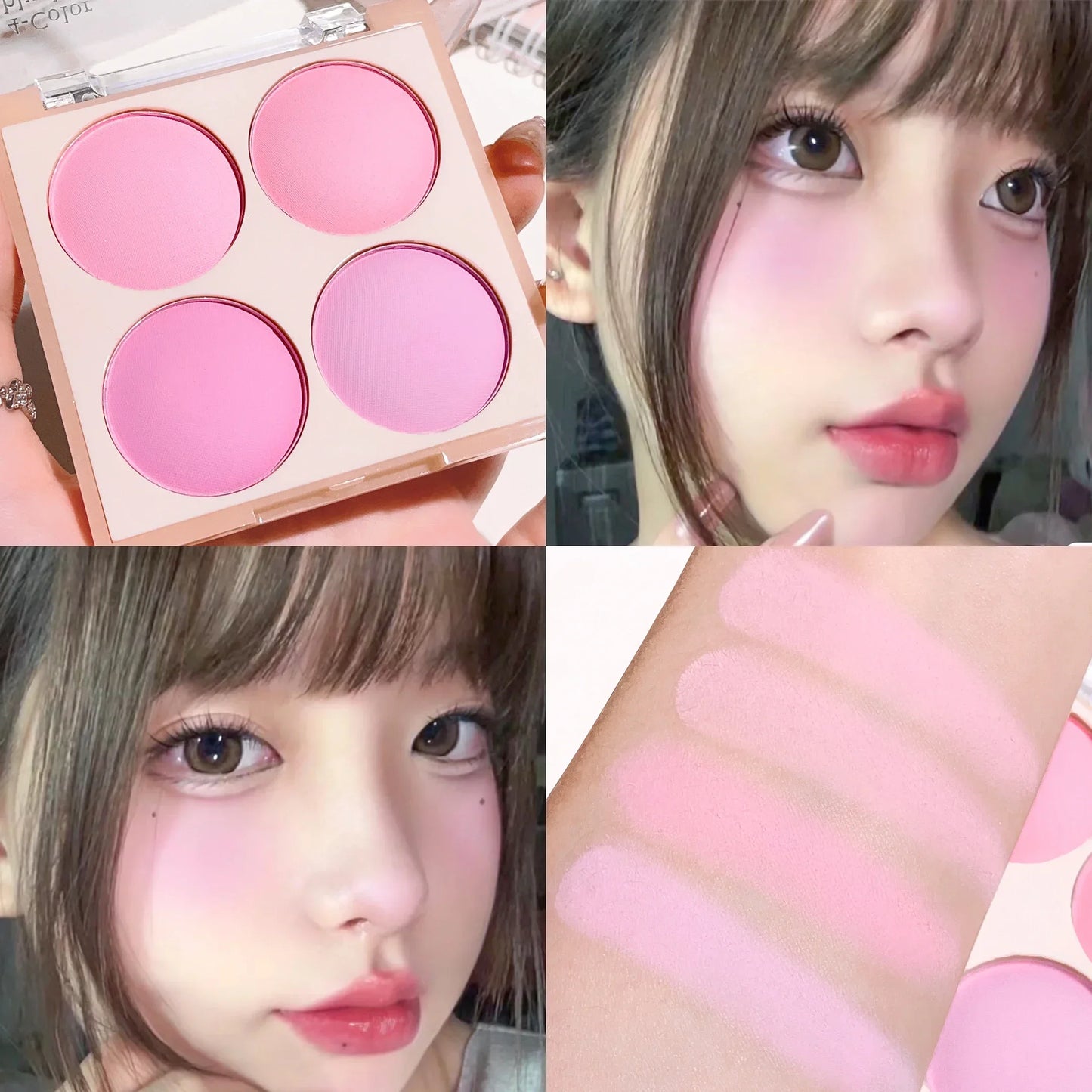 Radiant Blush Palette Makeup – Soft Matte & Shimmer, Natural Glow for a Youthful Look