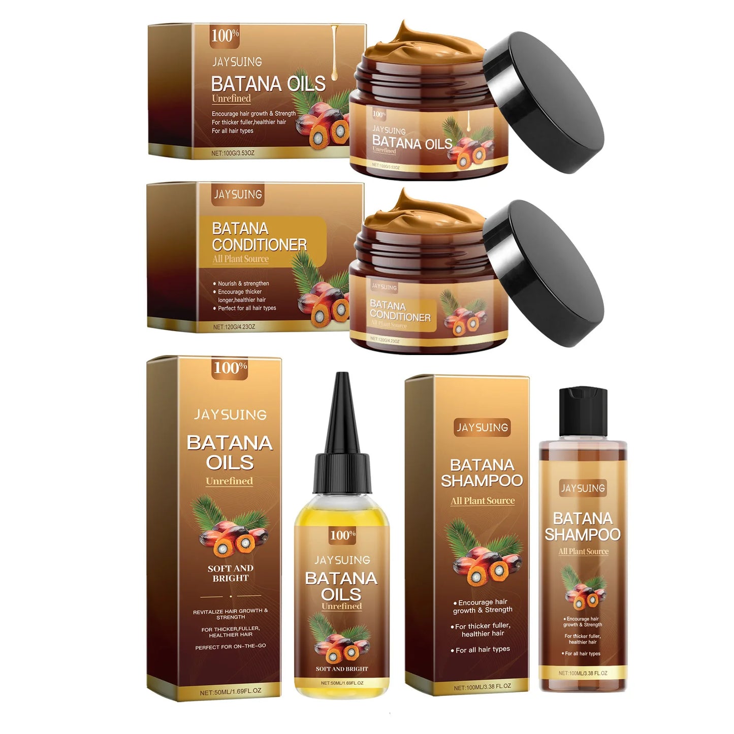 Hair Care Product Batana Oil Shampoo Conditioner Repair Split Ends Frizzy Damage Moisturize Smooth Shiny Keratin Hair Mask Serum