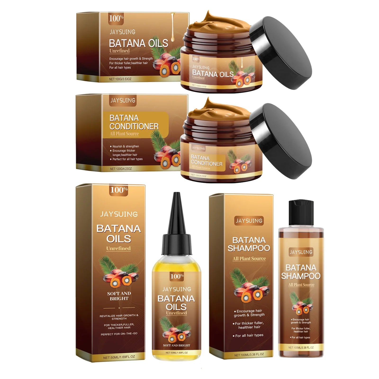 Hair Care Product Batana Oil Shampoo Conditioner Repair Split Ends Frizzy Damage Moisturize Smooth Shiny Keratin Hair Mask Serum