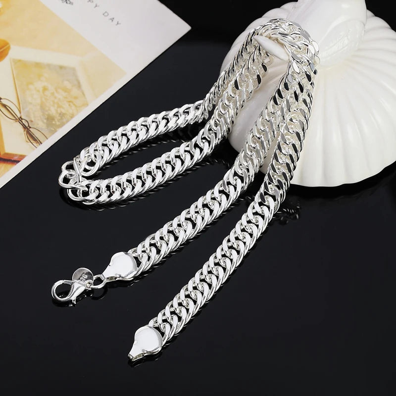 Aravant 925 Silver 10MM Necklaces Chain For Men Women Fashion Jewelry