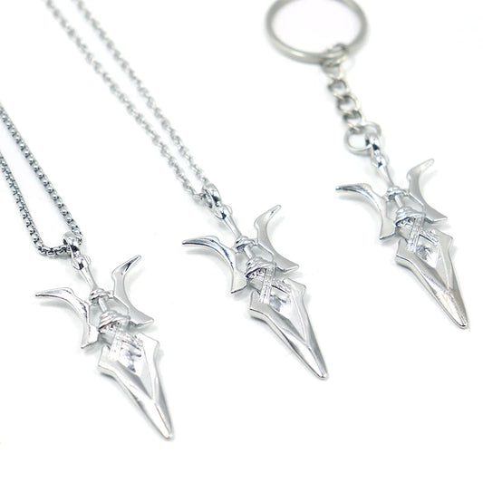 Punk Jewelry Halberd Necklaces for Men Boys Girl Goth Cross Choker Trinket Statement Necklaces&Pendants Key Chain Neck Charms
