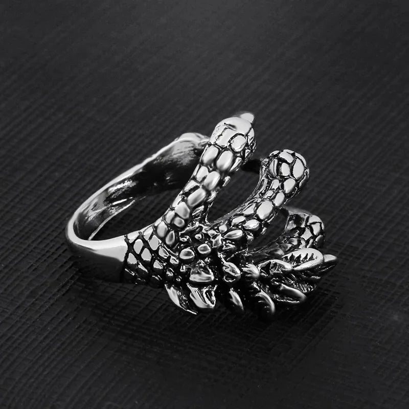 Fashionable retro personalized ring for men, domineering trend, open index finger, eagle claw ring for women,men