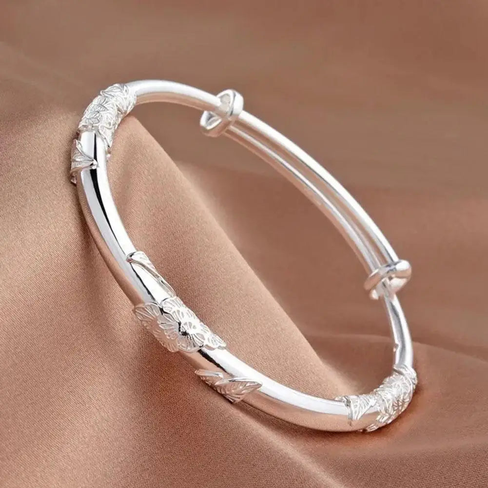 Luxury Shiny Full-blown Flowers Bracelet For Women Original Texture Adjustable Solid Bracelets Light Luxury Party Jewelry