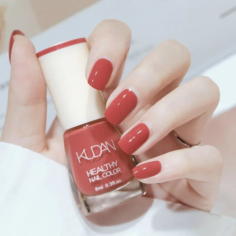 Nail Polish Without Baking Lamp White Fine Glitter Non-baking Non-peel Transparent Shiny Oil Base Coat Nude Nail Polish