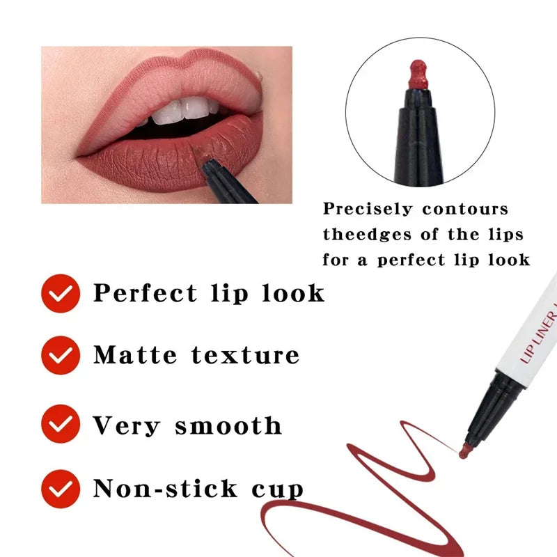 Liquid Lipliner Pencil Matte Soft Lip Liner Stick Long Lasting Lips Cosmetic Tools Quick Drying Smudge Proof Natural Lipstick