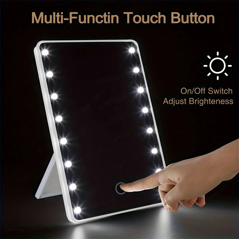 Makeup Mirror With 16 Leds Cosmetic Mirror With Touch Dimmer Switch Usb Or Battery Operated Stand For Tabletop Bathroom Travel
