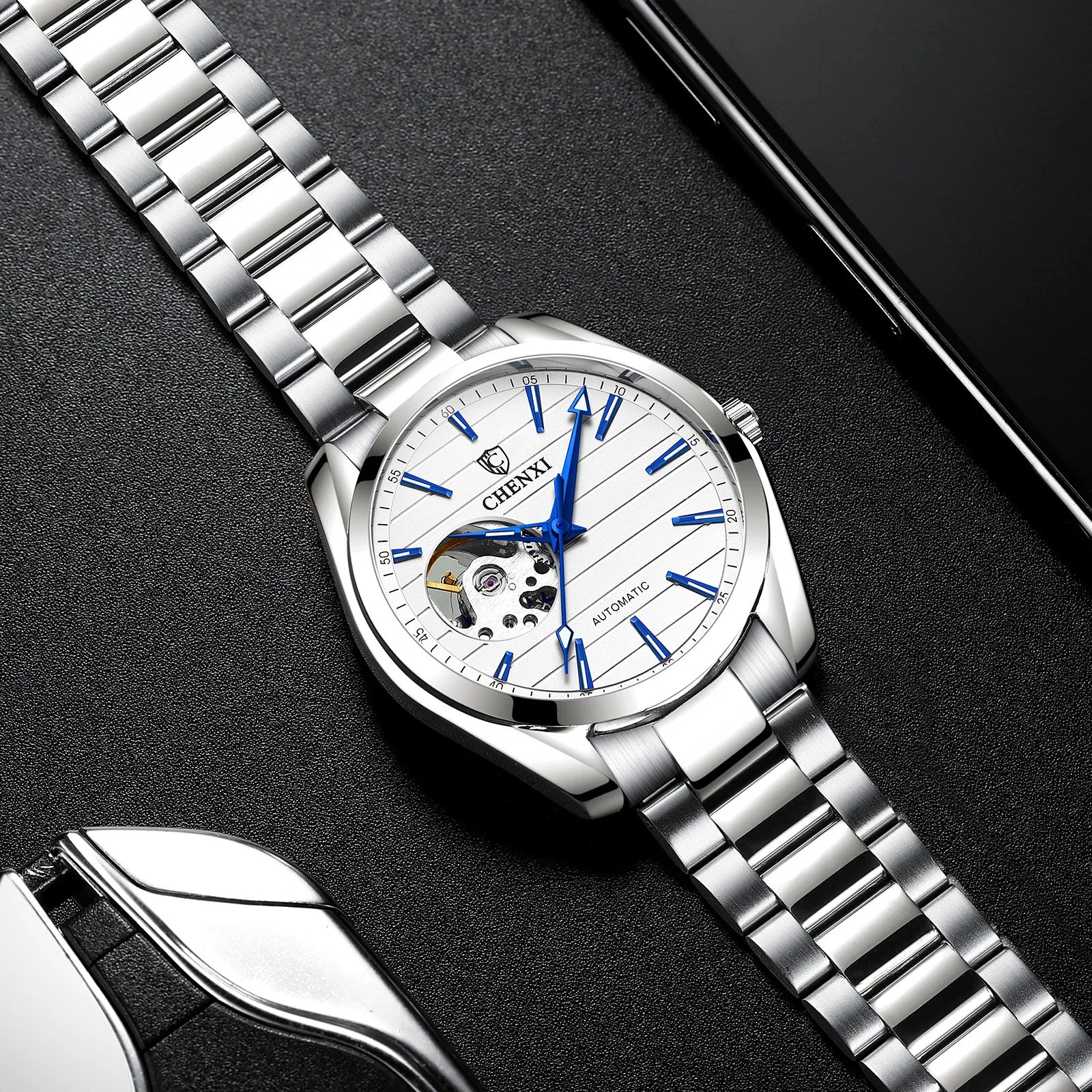 Luxury Fashion Mechanical Automatic Wristwatches For Men High Quality Stainless Steel Waterproof Luminous Mens Watch