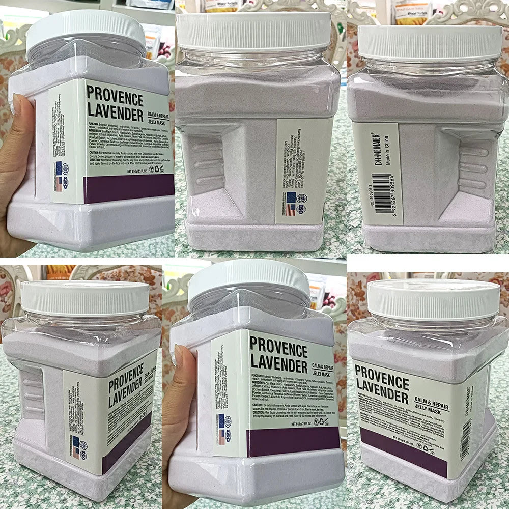 650g Chamomile Hyaluronic Acid Facial Moisturizing Mask Powder with Silicone Brush Increasing Skin Elasticity Rose Jelly Mask