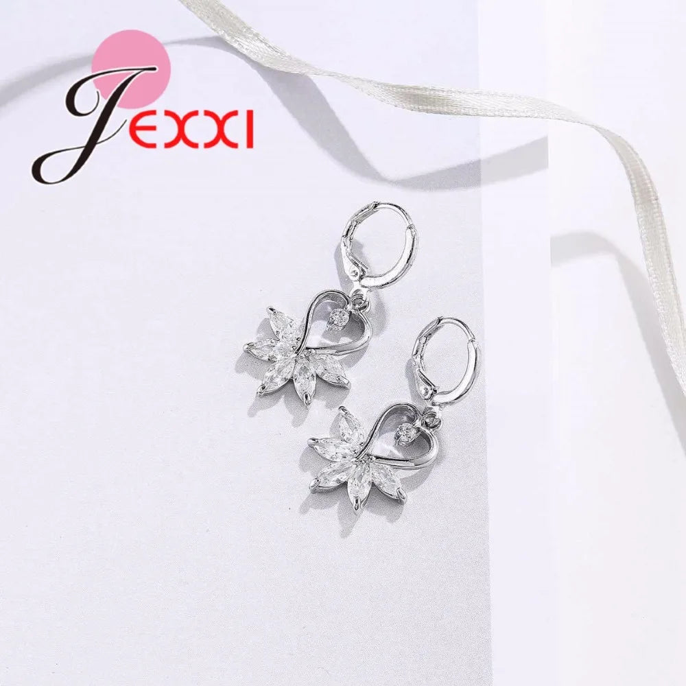 Wedding Accessories Jewelry Sets for Women Bridesmaid jewelry set 925 Sterling Silver Color Color Crystal Fashion Jewelry Set