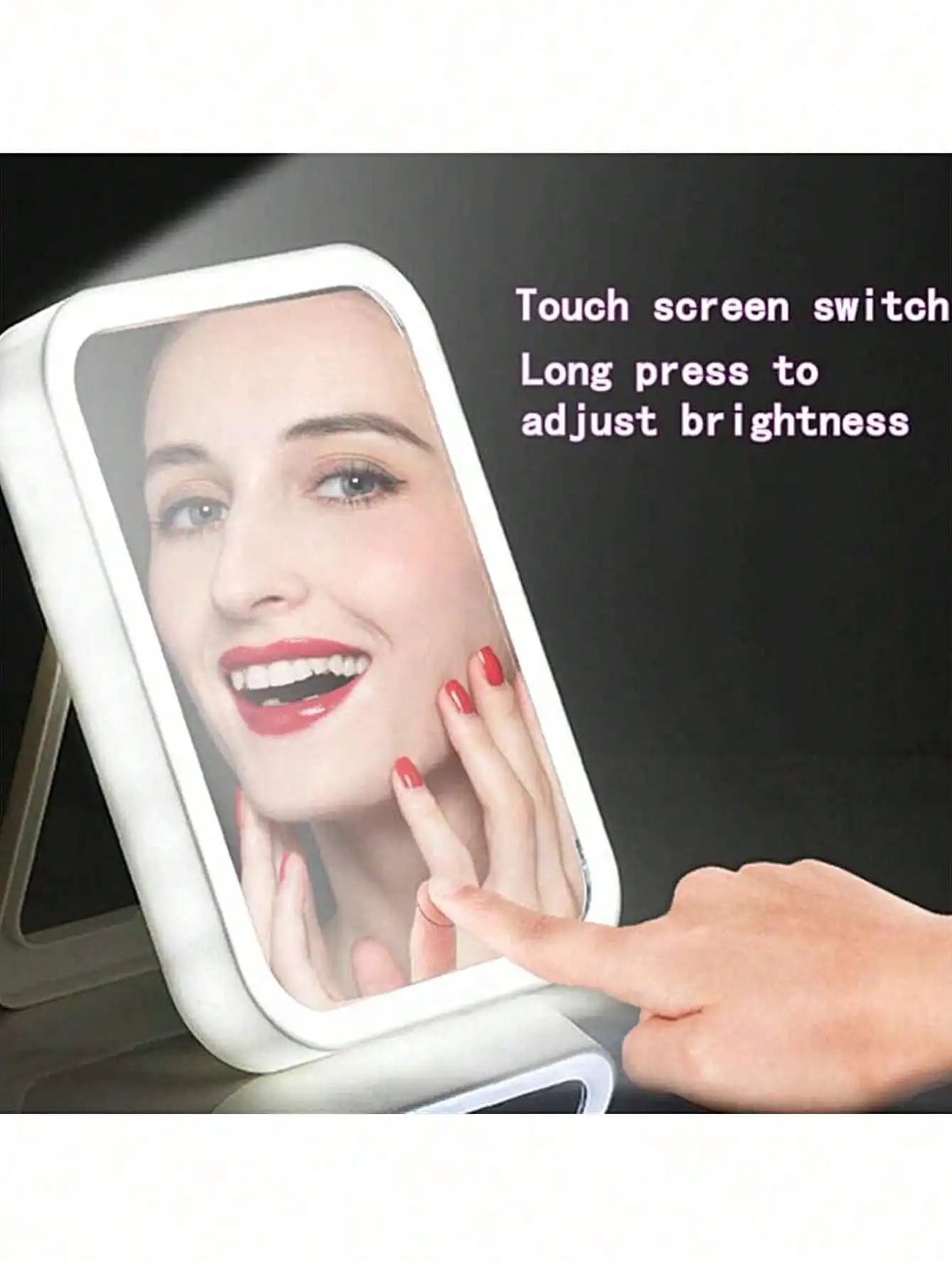 Light Up Your Beauty Routine: LED Makeup Mirror With Adjustable Dimming, Rotating & Storage - USB Vanity Mirror