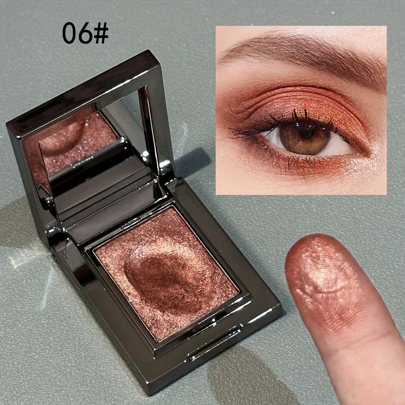 Monochrome Eye Shadow, Flashing, Brightening, Long-Lasting Color, Waterproof and Sweat-Proof, Natural Cosmetics for Creating Exquisite Eye Makeup, Music Festival Party Role-Playing