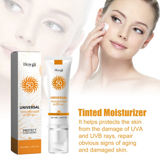 Sunscreen Cream Foundation Face Sun Block Isolation UV Protector Skin Refresh Moisturize Oil Control Waterproof Spf50+ Sunscreen