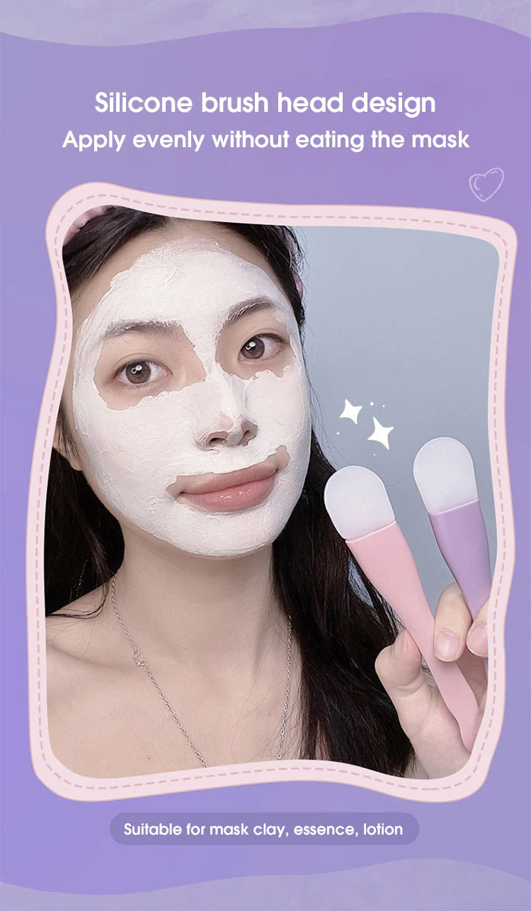 Double head silicone facial mask brush face cleaning scraper daub type mud film special brush beauty tool