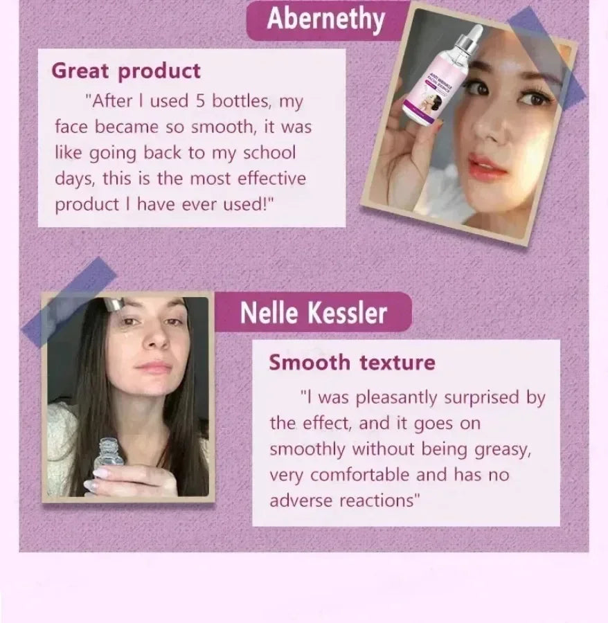 Facial Anti-Wrinkle Serum Fade Fine Lines Anti-Aging Whitening Moisturizing Remove Freckles Brighten Facial Skin Care