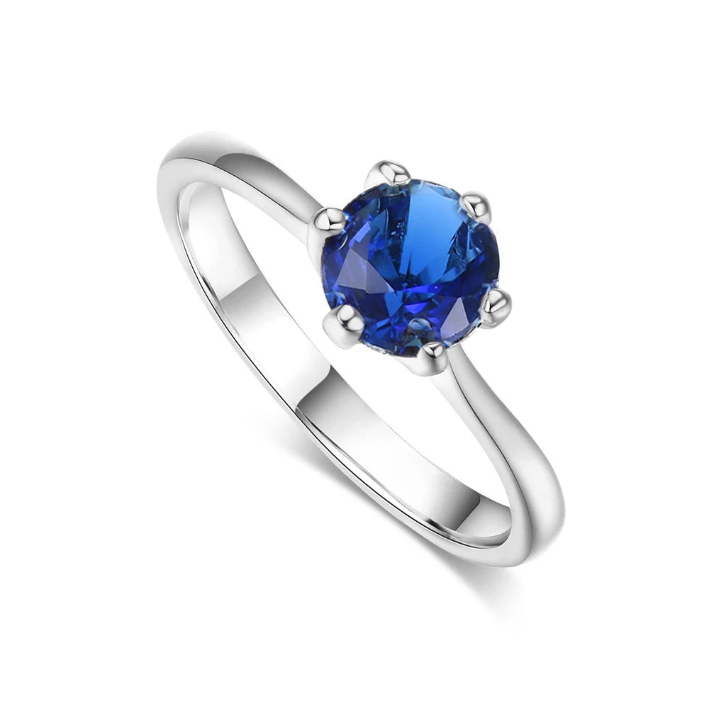 Wedding Engagement Rings For Women Female Jewellry Silver Color Ring 6 Clows Zirconia Ring With Stone Jewelry Wholesale R013