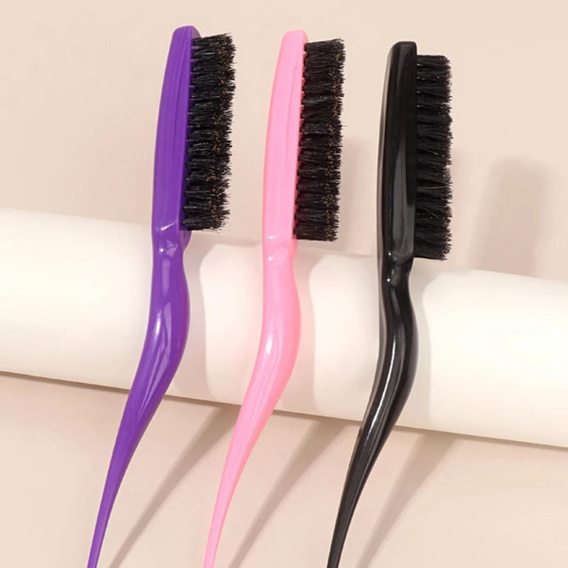 Boar Bristle Brush Comb Hair Teasing Brush for Women Men Salon Boar Bristle Beauty Styling Backcombing Brush
