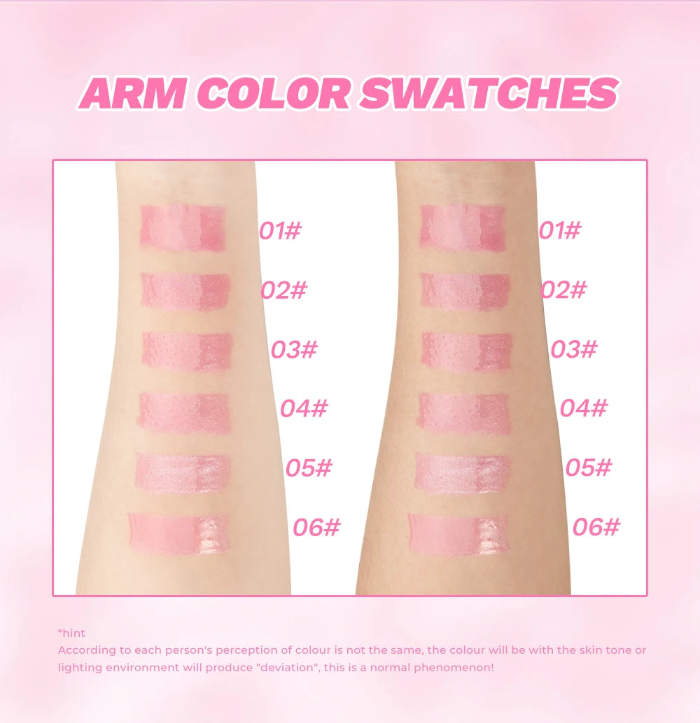Pearlescent Pink Glitter Lip Oil Lustrous Color Changing Lip Gloss Moisturizing Makeup Lip Balm Mirror Glass Lip Glaze Cosmetics