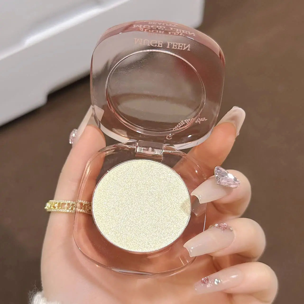 Makeup Highlighter Pink Polarized Shiny Glitter Brighten Cheekbones Eyes High Gloss Palette Highly Pigmented Shimmer Fine Shine