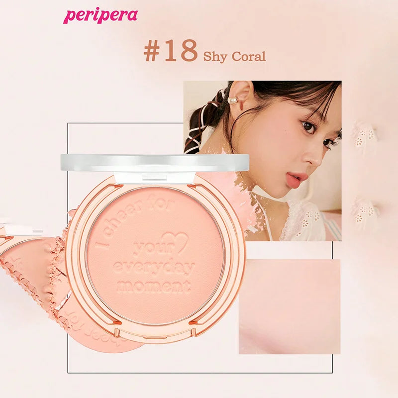 Single Color Blush Palette, Matte Fine Powder Cheek Blush, Non-Cakey, Long-Lasting, Nude Makeup, K-Beauty Cosmetic