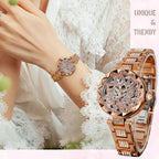 Luxury Brands Fashion 2025 New Women's Watches 3D Diamond Stainless Steel Skeleton Mechanical Clock Elegant Ladies Wedding Gift
