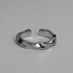 Ring For Men Simple Metal Twist Wide Index Rings Personality Punk Opening Rings Jewelry Gifts For Unisex 2024