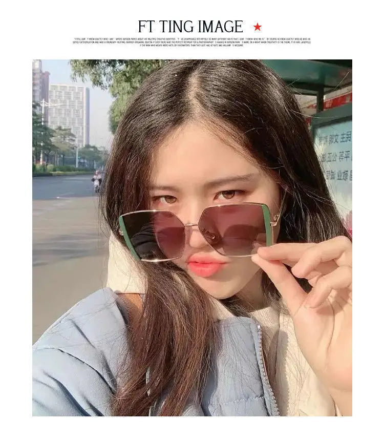Luxury Oversized Polarized Sunglasses Women Face Slimming Designer Frame UV Protection High Quality Premium Fashion Eyewear