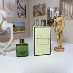 Perfume Emerald-Green Gold-Capped Eau De Cologne Sleek Square Bottled Herbal Fresh Vibrant Crisp Long-Lasting Fragrance Spray