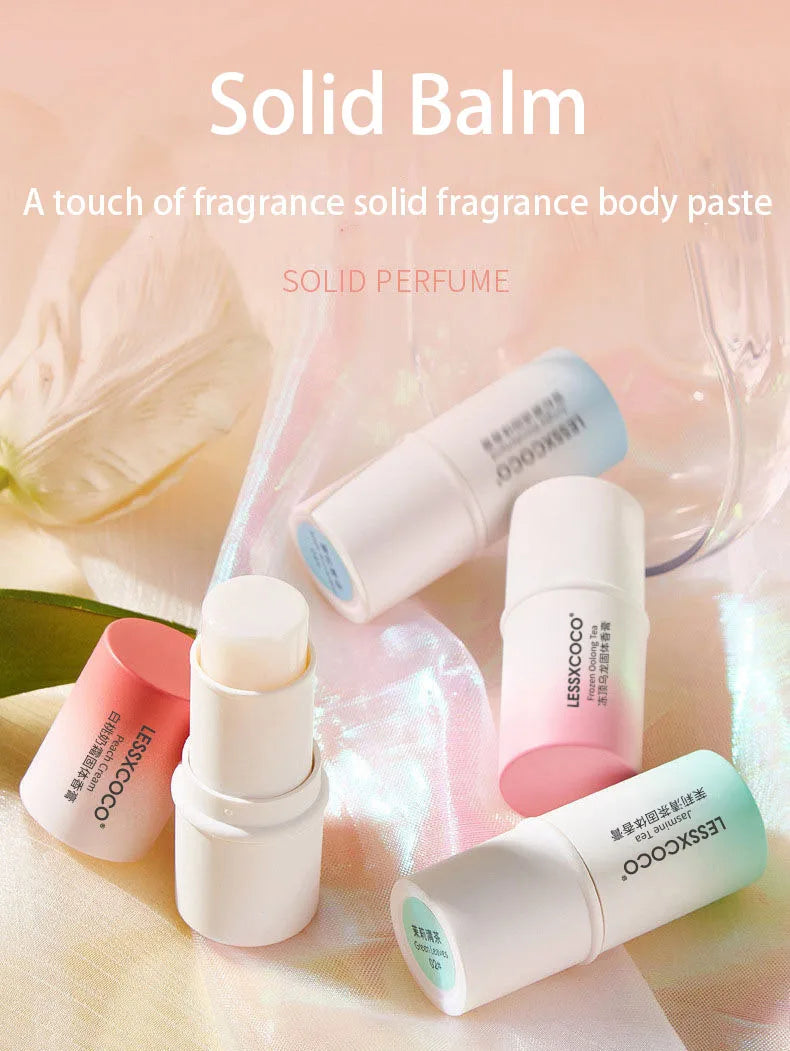 Solid Perfume, Portable Solid Balm, Long-Lasting Fragrances, Fresh and Elegant Female Solid Balm, Body Aroma Gifts for Women