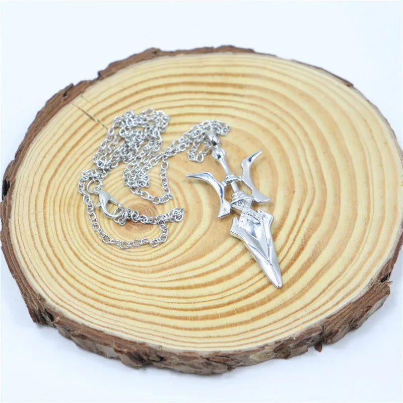 Punk Jewelry Halberd Necklaces for Men Boys Girl Goth Cross Choker Trinket Statement Necklaces&Pendants Key Chain Neck Charms
