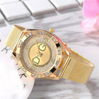 Luxury 2025 Women's watches With Diamonds Simple Digital Design Ladies' Quartz Watch Casual Gold Mesh Belt Women Clock Strap