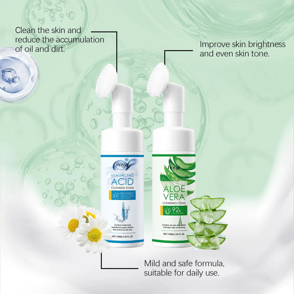 Aloe Vera Cleanser Moisturizing Oil Control Gentle Cleansing Skin Brightening Rejuvenation Unclog Pore Hyaluronic Acid Face Wash