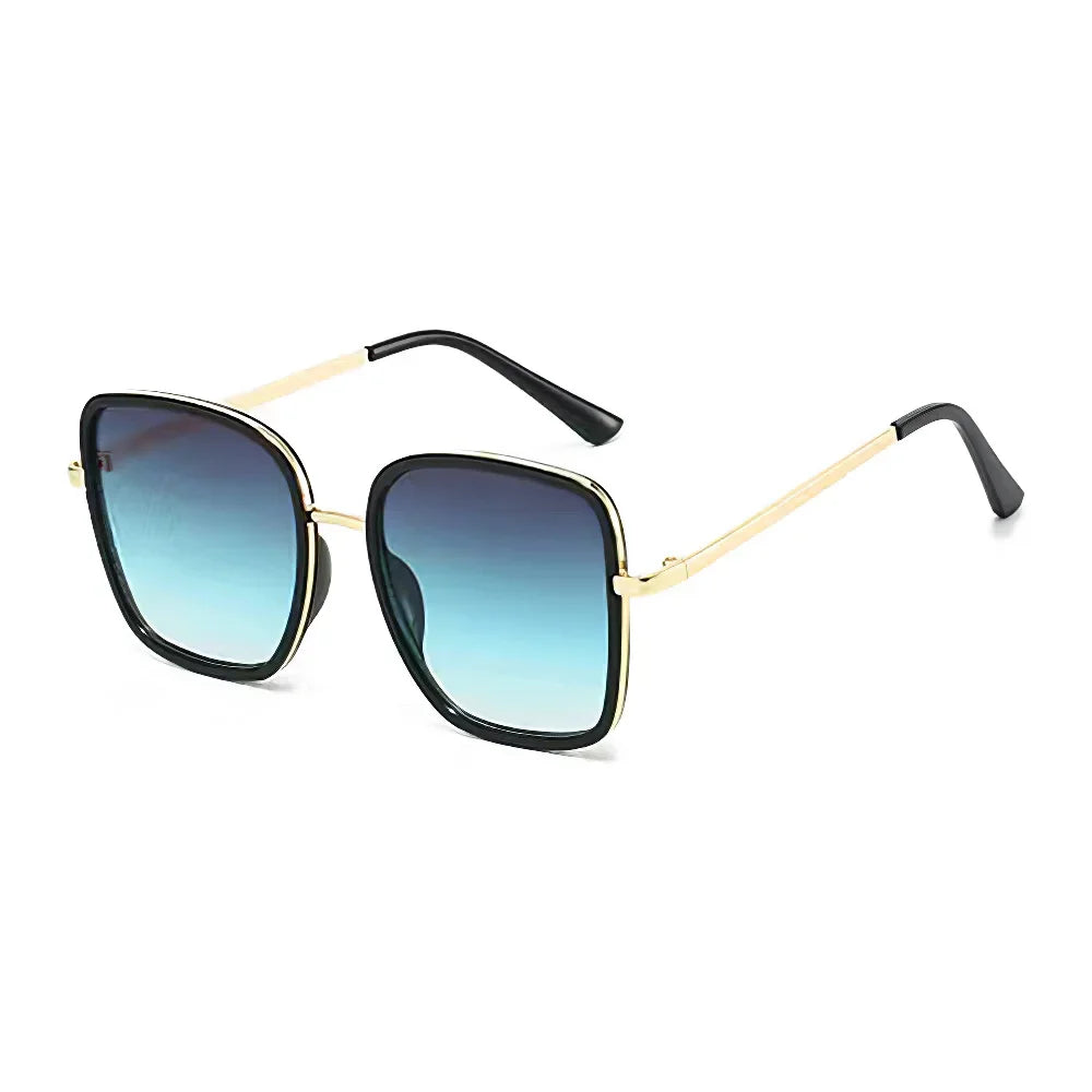 Luxury Square Large Frame Sunglasses for Women And Men Stylish Metal Decorated Light Daily Fashion Glasses