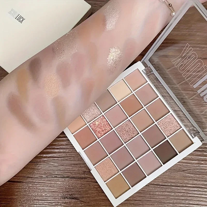 25 Color eye shadow Palette - Matte and glossy finish, waterproof, earth tones, create amazing eye makeup