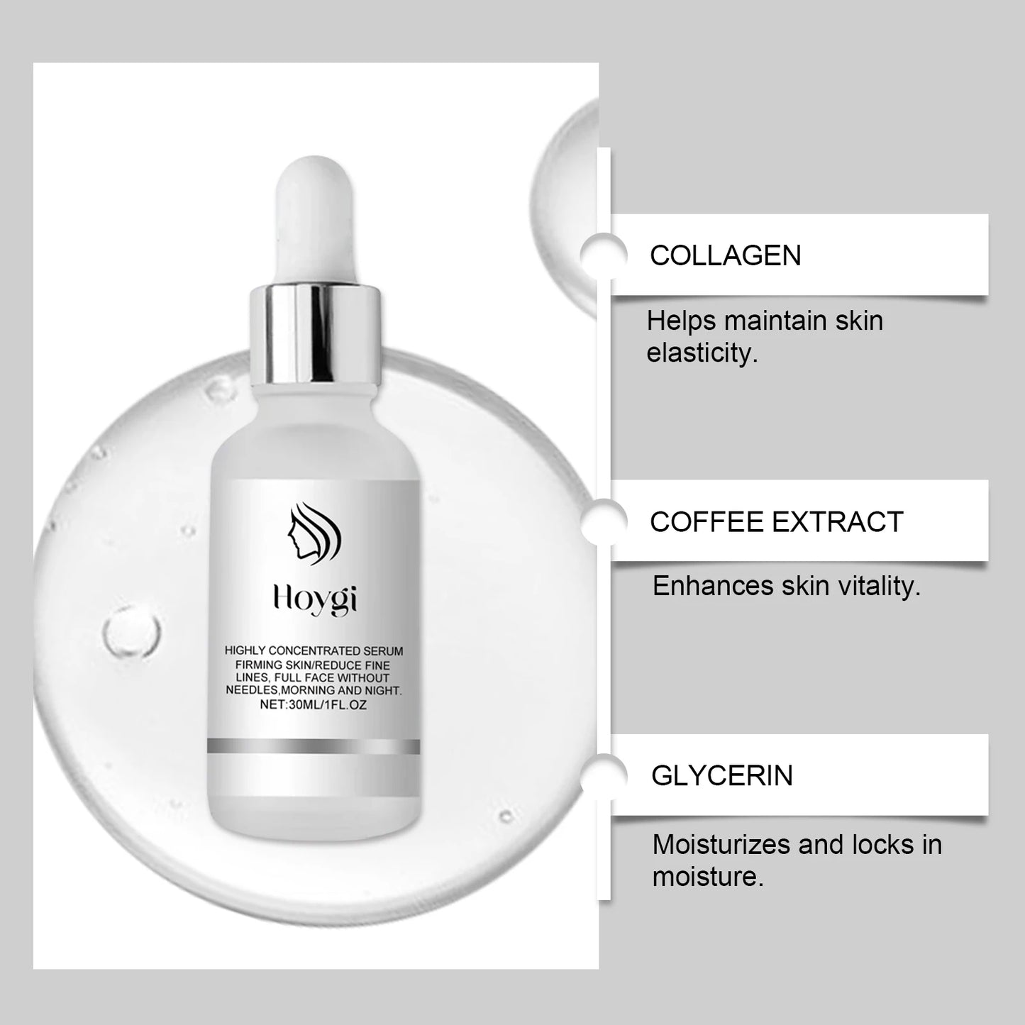 Brightening Hydrating Face Serum for Sensitive Skin 30ml Anti Aging Essence Reduces Dark Spots Acne Marks Lines Fast Absorbing