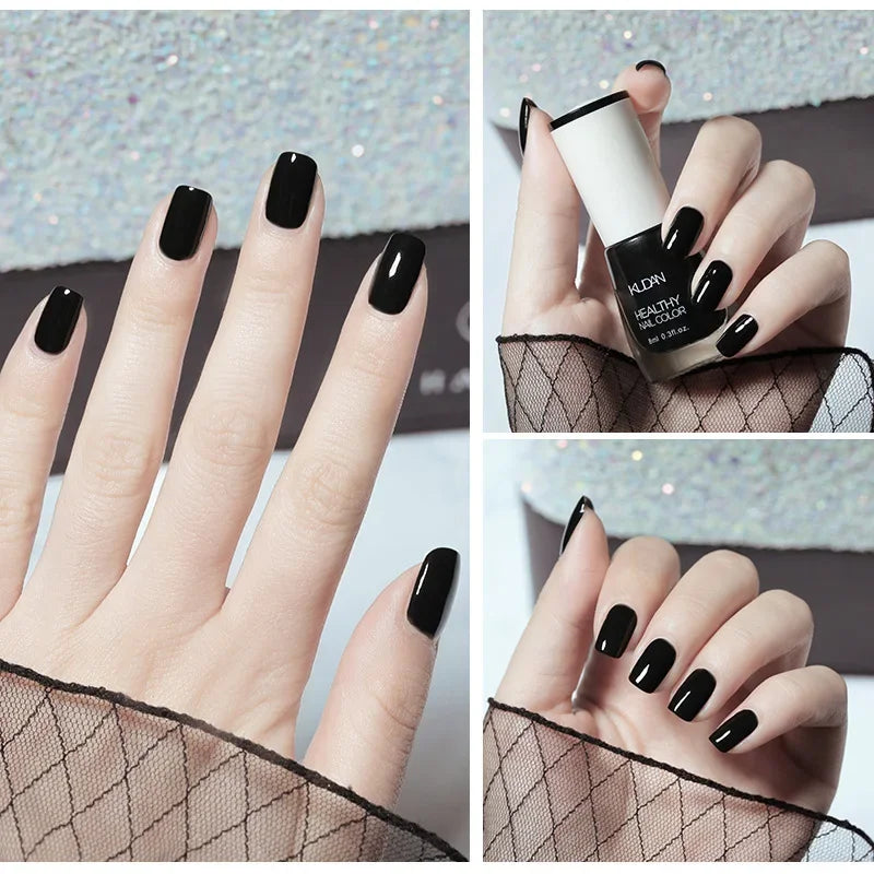 Nail Polish Without Baking Lamp White Fine Glitter Non-baking Non-peel Transparent Shiny Oil Base Coat Nude Nail Polish