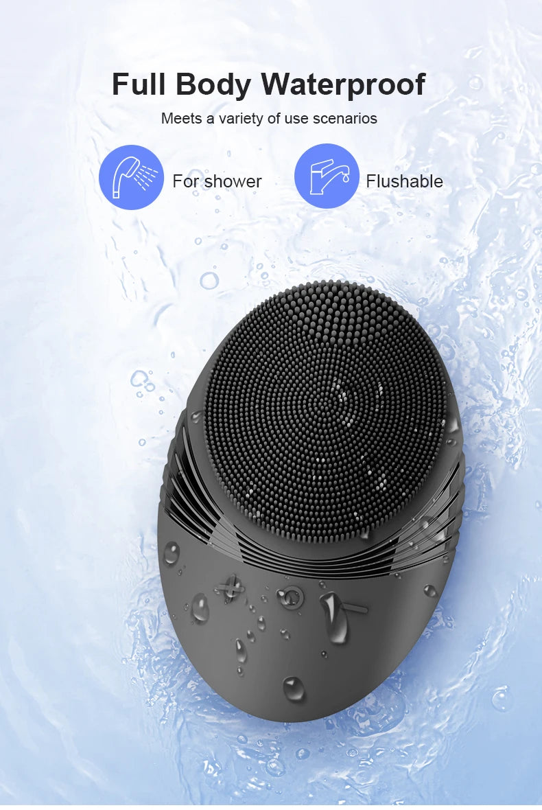 Portable Silicone Waterproof Rechargeable Face Wash Brush, 5 Cleansing Modes, Electric Deep Cleaning for Men & Women