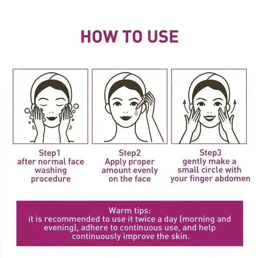 Facial Anti-Wrinkle Serum Fade Fine Lines Anti-Aging Whitening Moisturizing Remove Freckles Brighten Facial Skin Care