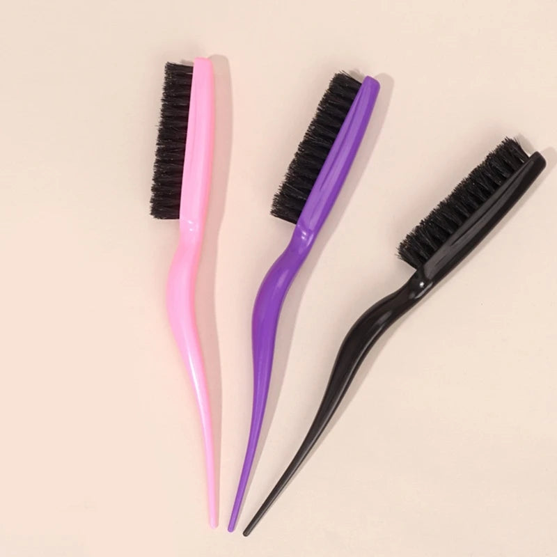 Boar Bristle Brush Comb Hair Teasing Brush for Women Men Salon Boar Bristle Beauty Styling Backcombing Brush