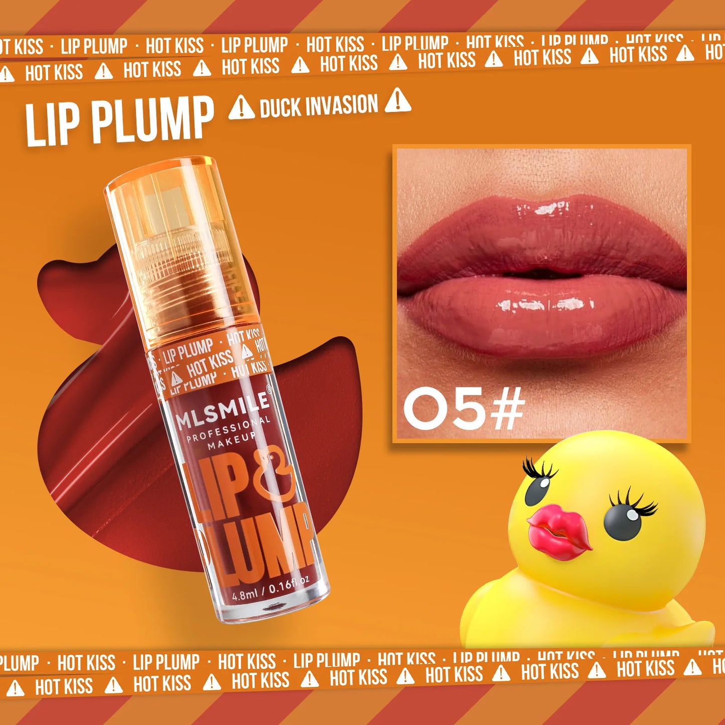Mirror Like Lip Gloss Plumping Oil Transparent Hydrating Glaze Cute Duck Design Pouty Lips Liquid Stick Shiny Finish