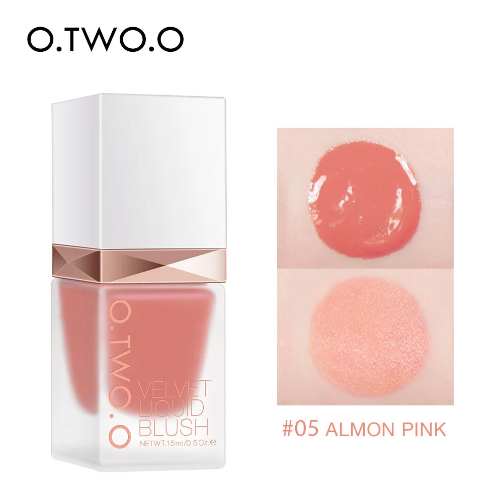 O.TWO.O Liquid Blusher 4 Colors Rose Pink Blush Long Lasting Natural Cheek Face Makeup Blusher High Pigment For Women Cosmetics