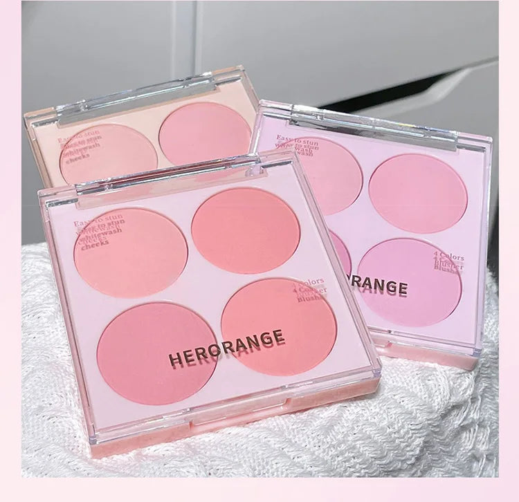 4 Colors Blush Powder Face Makeup Set Mixed Sweet Warm Colors Matte Cheek Powder Facial Beauty Cosmetic Makeup Blush