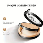 Pressed Powder Waterproof Long-lasting Full Coverage Face Compact Setting Powder Makeup Foundation Oil 3 Color Control Cosmetics