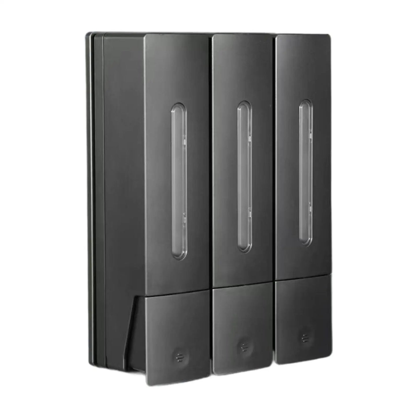 Three Chamber Wall-Mounted Dispenser for Shampoo and Conditioner in Bathrooms
