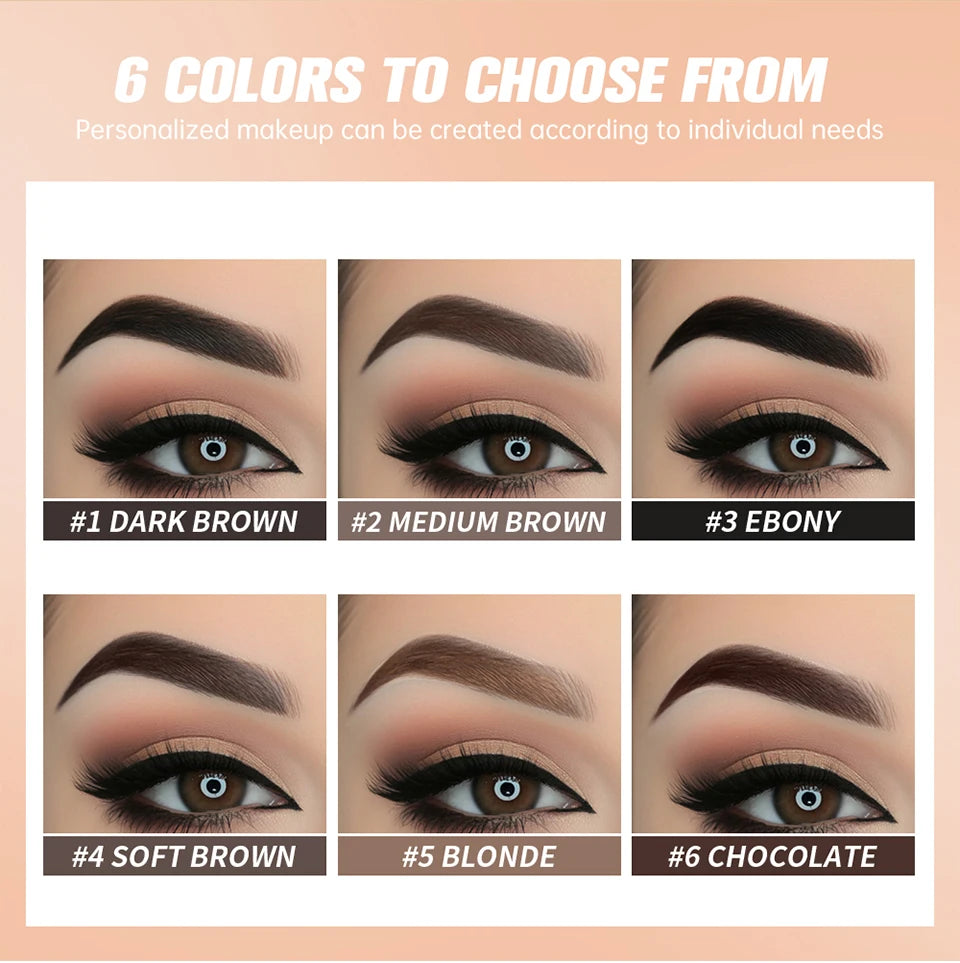 6 Colors Long-lasting Eyebrow Enhancers Makeup Waterproof 3D Natural Eye Brow Pomade Eyebrow Gel With Brush Professional Makeup