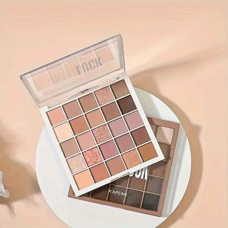 25 Color eye shadow Palette - Matte and glossy finish, waterproof, earth tones, create amazing eye makeup